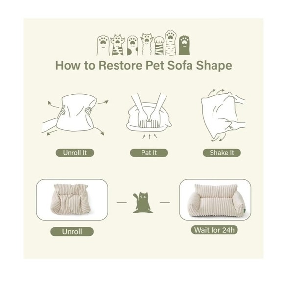 FWERDG Cute Couch Bed For Pets Supportive Cat Sofa Indoor Cats, Medium Dog Sofa - Picture 9 of 9